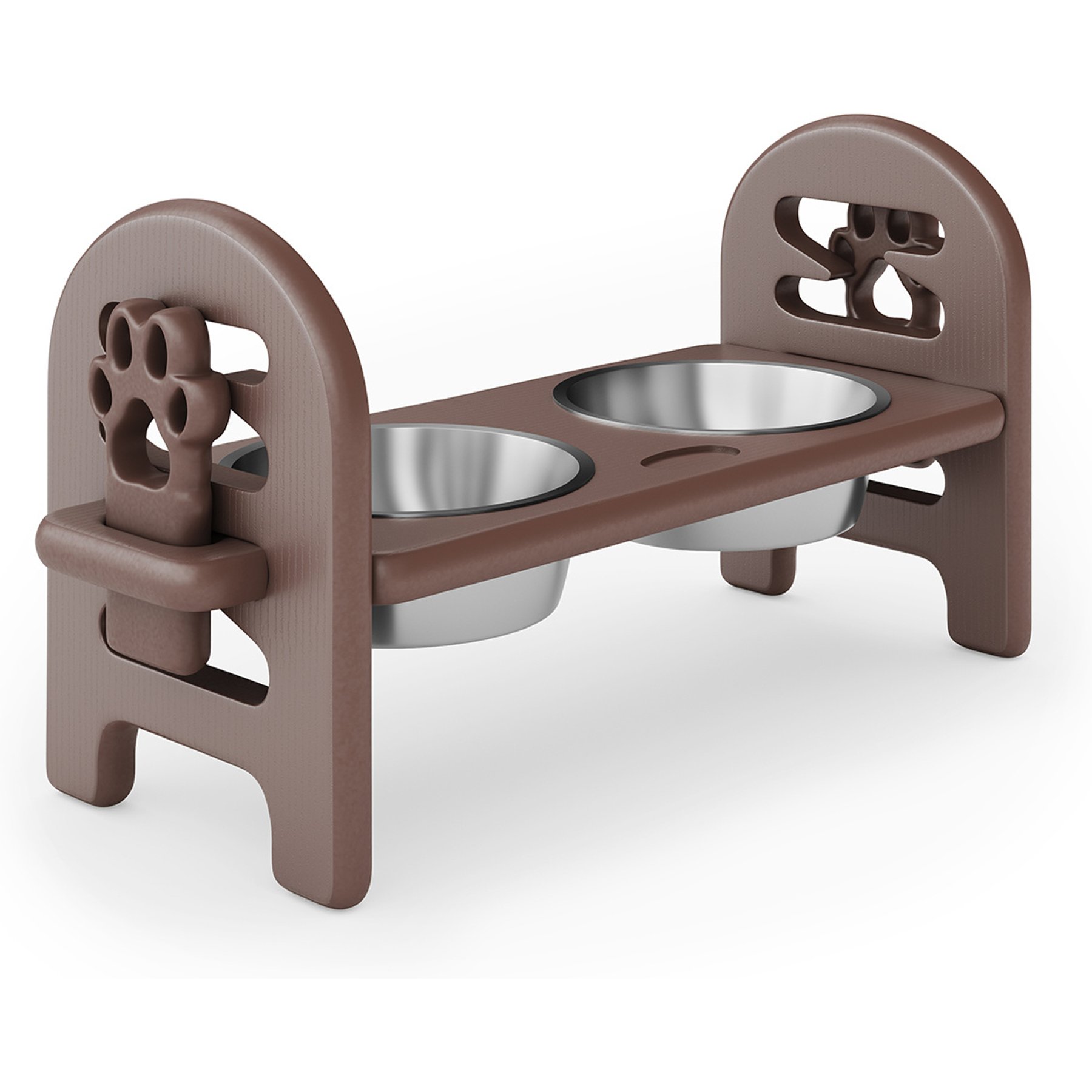AOSTIRMOTOR Elevated Dog Bowl, Brown, 2-cup