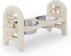 AOSTIRMOTOR Elevated Dog Bowl, Beige, 2-cup