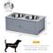 Show in main carousel: AOSTIRMOTOR Wood Elevated Steel Dog Bowl with Storage, Grey, 2-cup slide 10 of 10