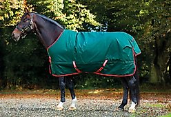 Horseware Ireland Rambo 1000D 0g Horse Turnout, Green / Red, 66 inches