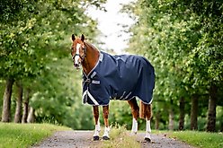 Horseware Ireland Rambo 1680D 450g Vari-Layer Horse Turnout, Navy / Thunderstorm Grey / Silver, 66 inches