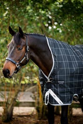Show full view: Horseware Ireland Rhino Wug 0g Horse Turnout, Black / Grey / White Check / Gray, 66 inches slide 3 of 5