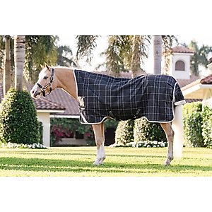 Horseware Ireland Rhino Wug 0g Pony Turnout, Black / Grey / White Check / Gray, 54 inches