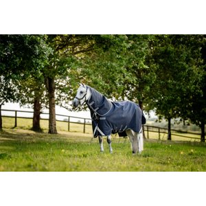 Horseware Ireland Rambo 1680D Plus 0g Horse Turnout, Navy / Thunderstorm Grey / Silver, 72 inches