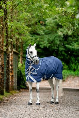 Show full view: Horseware Ireland Rhino Plus 0g Pony Turnout, Navy / Titanium Grey / Classic Blue, 45 inches slide 2 of 8