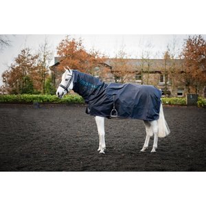 Horseware Ireland Rambo Mack in a Sack Horse Sheet, Navy / Burgundy / Teal, Large