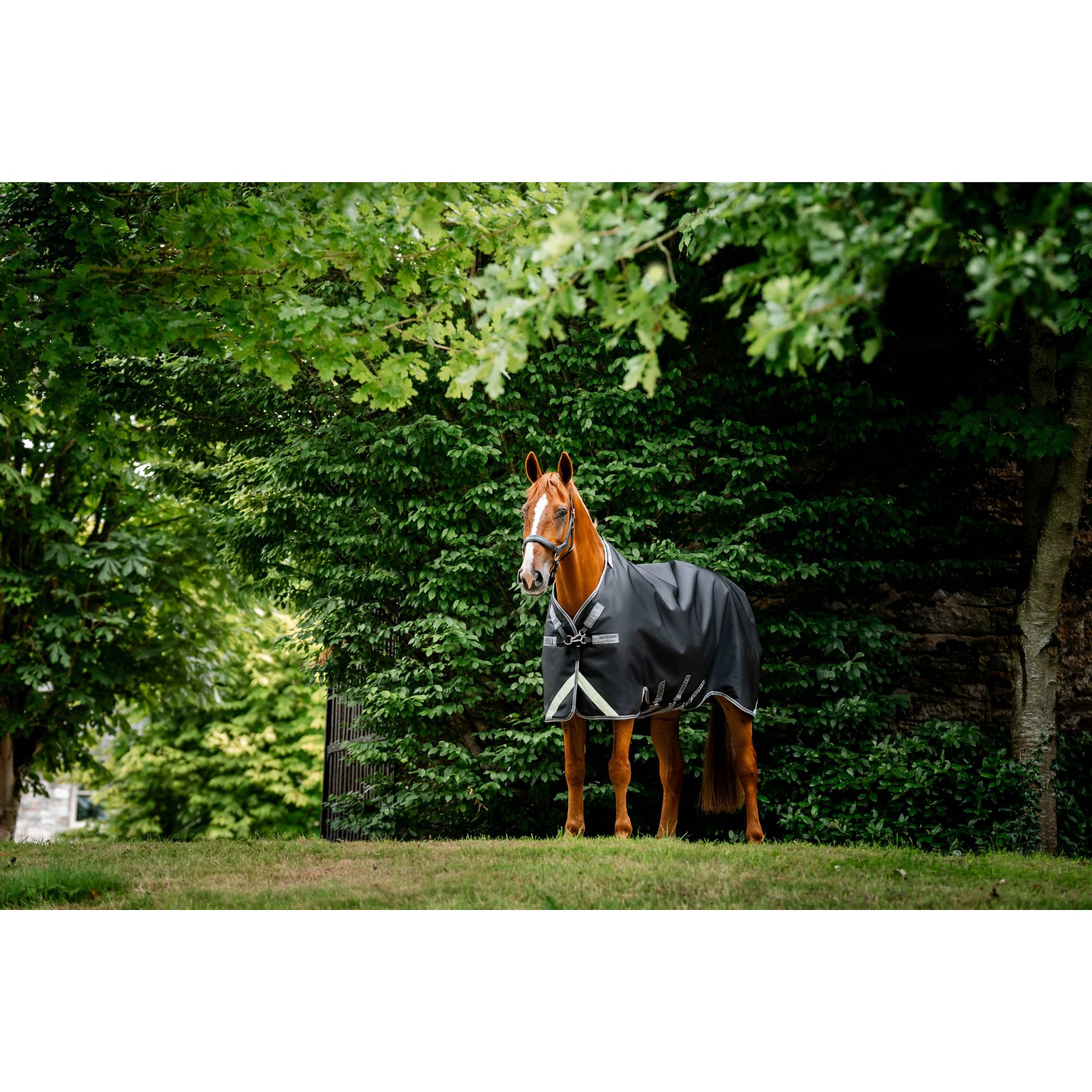 Horseware Rambo 1680D 450g Vari-Layer Horse Turnout, Black / Thunderstorm Grey / Silver, 66 inches