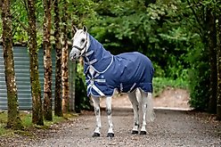 Horseware Ireland Rhino Plus 0g Pony Turnout, Navy / Titanium Grey / Classic Blue, 45 inches