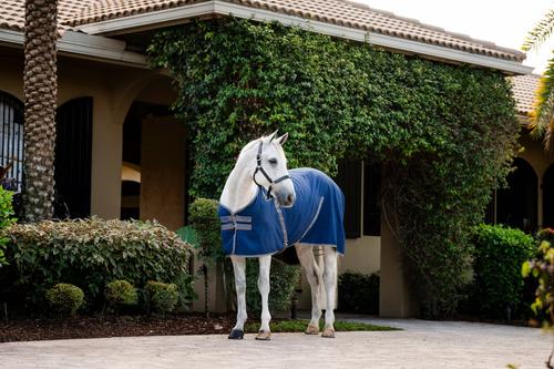 Show full view: Horseware Ireland Rambo Embossed Lining Horse Stable Sheet, Navy / Thunderstorm Grey / Silver, 78 inches slide 2 of 7