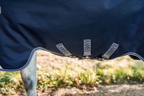 Show full view: Horseware Ireland Rambo 1680D Plus 0g Horse Turnout, Navy / Thunderstorm Grey / Silver, 72 inches slide 3 of 6