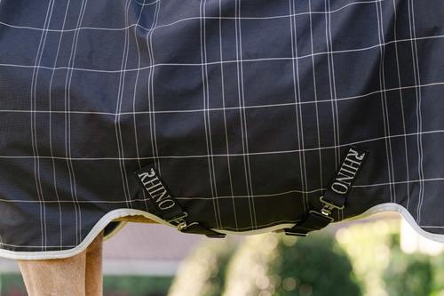 Show full view: Horseware Ireland Rhino Wug 0g Pony Turnout, Black / Grey / White Check / Gray, 57 inches slide 3 of 5