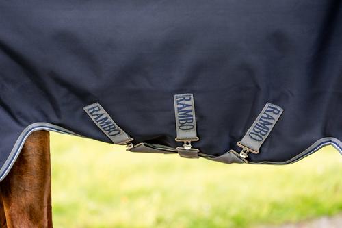 Show full view: Horseware Ireland Rambo 1680D 0g Horse Turnout, Navy / Thunderstorm Grey / Silver, 66 inches slide 3 of 7