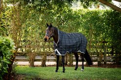 Horseware Ireland Rhino Wug 0g Horse Turnout, Black / Grey / White Check / Gray, 66 inches