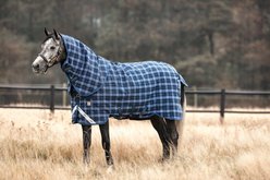 Horseware Ireland Rhino Plus 450g Vari-Layer Horse Turnout, Navy Check / Indigo, 66 inches
