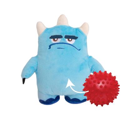 Show full view: Snugarooz Jolly Joel 2-in-1 Squeaky Crinkle Plush Dog Toy with TPR Ball, Blue, 8-in slide 1 of 7