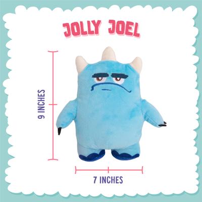 Show full view: Snugarooz Jolly Joel 2-in-1 Squeaky Crinkle Plush Dog Toy with TPR Ball, Blue, 8-in slide 5 of 7