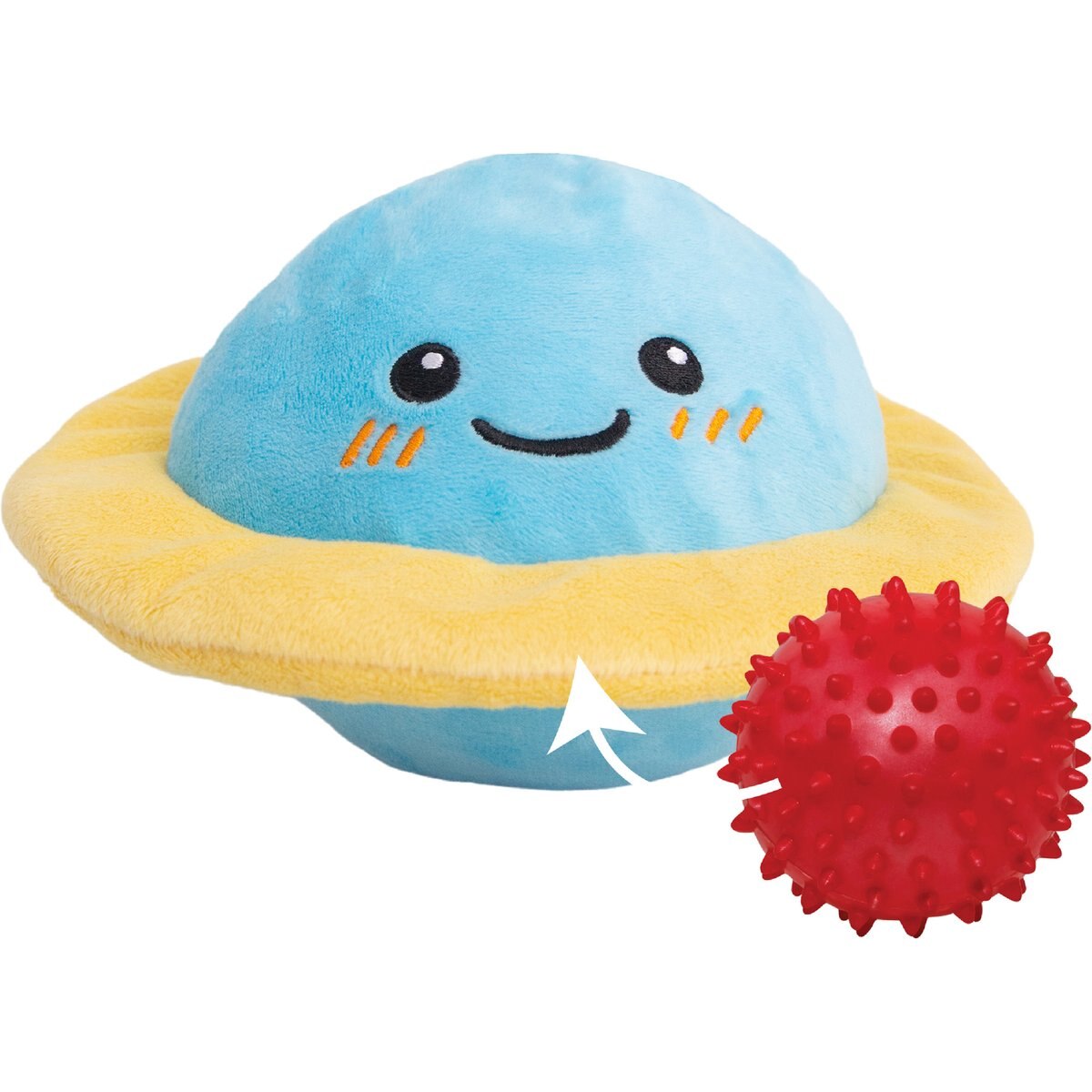 Snugarooz Soothing Saturn 2 in 1 Squeaky Dog Plush Toy