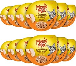 Meow Mix Chunks in Gravy with Real Chicken Breast Wet Cat Food, 2.75-oz can, case of 12