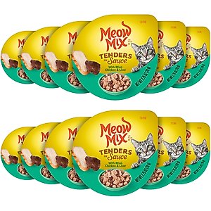 Meow Mix Tenders in Sauce with Real Chicken & Liver Wet Cat Food, 2.75-oz cup, case of 12