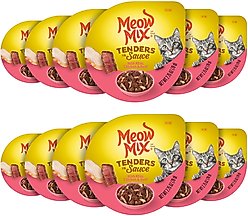 Meow Mix Tenders in Sauce with Real Chicken & Beef Wet Cat Food, 2.75-oz can, case of 12
