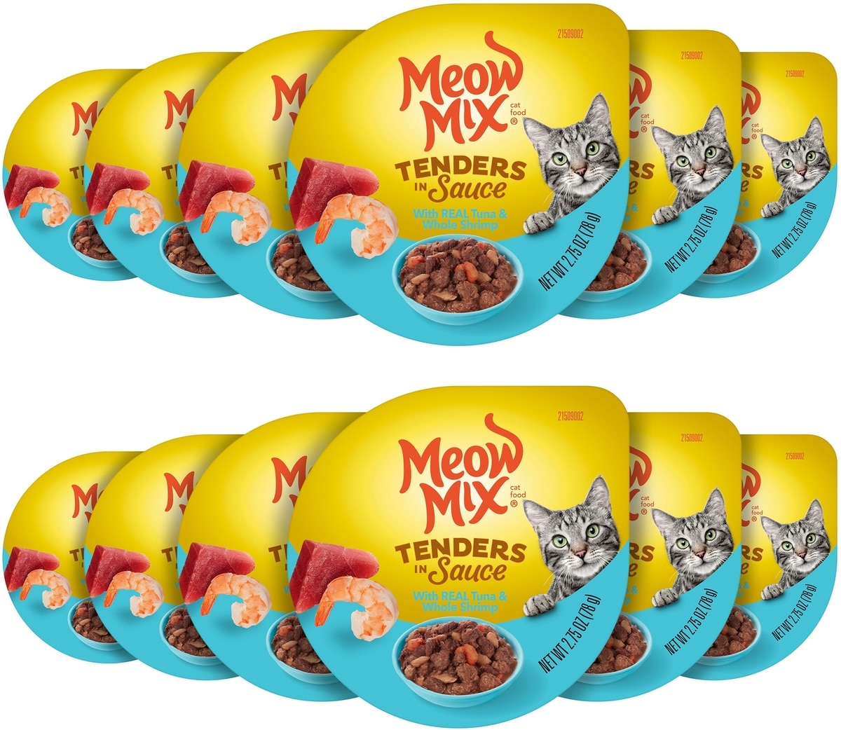 MEOW MIX Tender Favorites with Real Tuna Whole Shrimp in Sauce