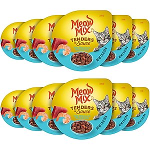 Meow Mix Tender Favorites with Real Tuna & Whole Shrimp in Sauce Cat Food, 2.75-oz cup, case of 12
