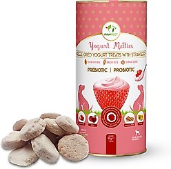 Pawfect All Natural Grain-free Yogurt with Strawberry Prebiotic Probiotic Freeze-dried Dog Treat, 1.34-oz canister