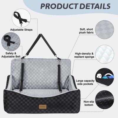 Show full view: JOEJOY Elevated Booster Dog Car Seat, Grey, Large slide 4 of 8