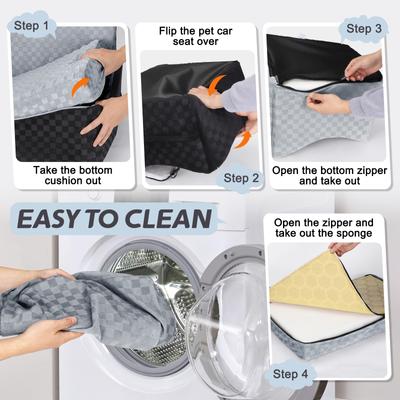 Show full view: JOEJOY Elevated Booster Dog Car Seat, Grey, Large slide 5 of 8