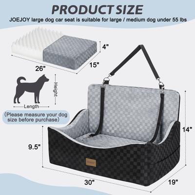 Show full view: JOEJOY Elevated Booster Dog Car Seat, Grey, Large slide 6 of 8