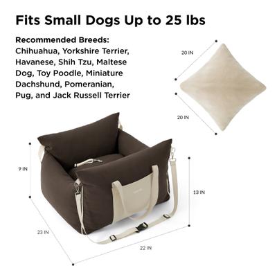 Show full view: Lesure Waterproof Small Dog Car Booster Seat, Standard, Brown slide 5 of 10