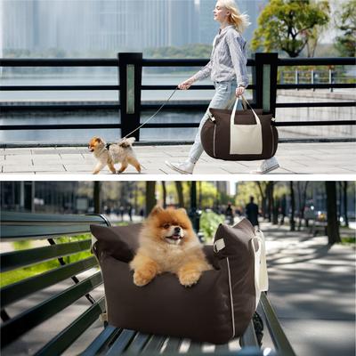 Show full view: Lesure Waterproof Small Dog Car Booster Seat, Standard, Brown slide 7 of 10