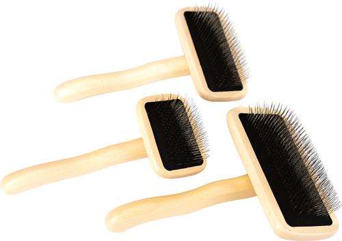 Show full view: Chris Christensen KARBEN Dog, Cat, Horse & Small Pet Pin Slicker Brush, Natural Wood, Medium slide 3 of 8