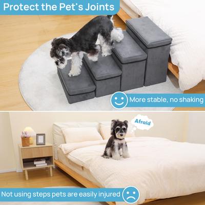 Show full view: RYPetmia Pawstep Foldable Dog & Cat Stairs, Dark Gray slide 5 of 9