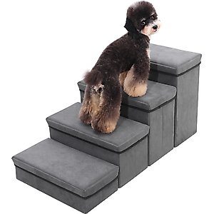 RYPetmia Pawstep Foldable Dog & Cat Stairs, Dark Gray