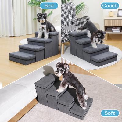 Show full view: RYPetmia Pawstep Foldable Dog & Cat Stairs, Dark Gray slide 2 of 9