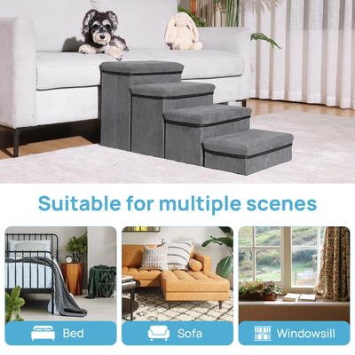 Show full view: RYPetmia Pawstep Foldable Dog & Cat Stairs, Dark Gray slide 4 of 9