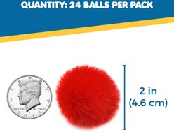 SunGrow Soft Interactive Play Pom Pom Cat Toy, Multi-Color, 24 count slide 2 of 7
