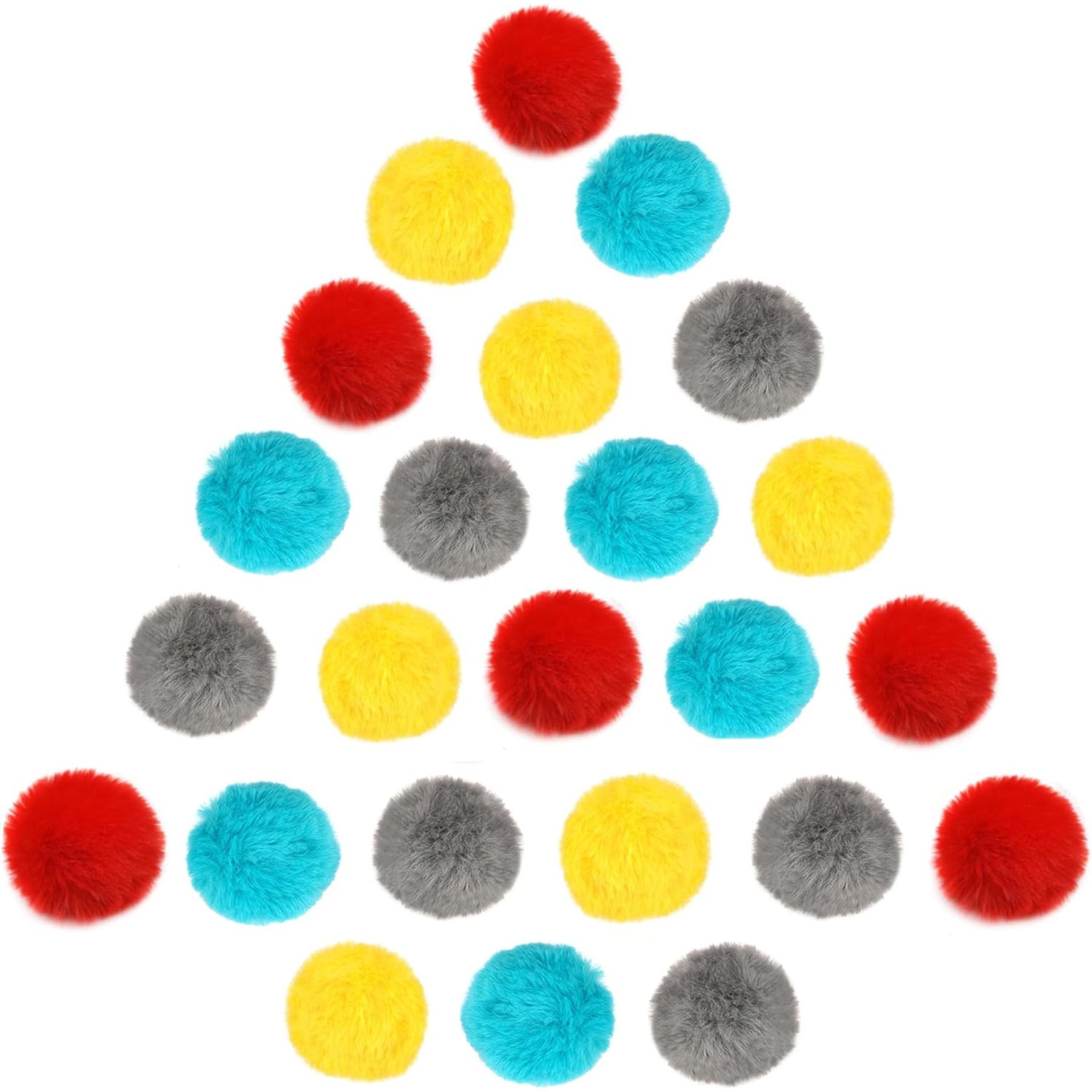 SunGrow Soft Interactive Play Pom Pom Cat Toy, Multi-Color, 24 count