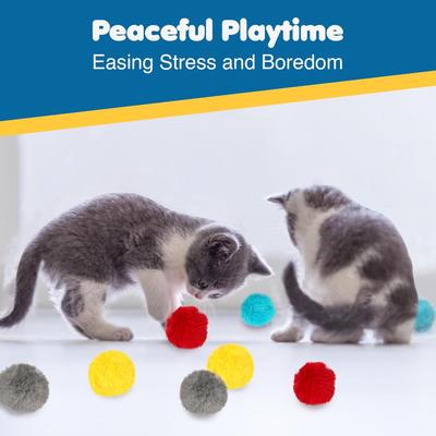 Show full view: SunGrow Soft Pom Ball Cat Toy, Multi-Color, 24 count slide 3 of 8