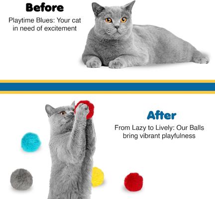 Show full view: SunGrow Soft Pom Ball Cat Toy, Multi-Color, 24 count slide 5 of 8