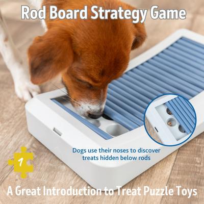 Show full view: TRIXIE Rod Board Level 1 Strategy Game, Enrichment & Interactive Play, Treat Beginner Dog Puzzle Toy, Blue slide 3 of 8