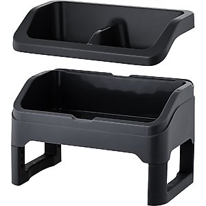 IRIS Elevated Dog Feeder with Attachable Feet, Medium, Black, 4-cup