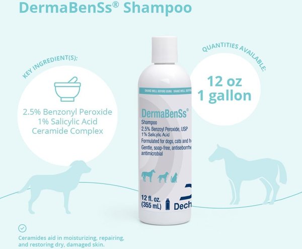 Show full view: DermaBenSs Shampoo for Dogs, Cats & Horses, 12-fl oz bottle slide 2 of 8
