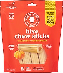 Project Hive Pet Company Pumpkin Dental Stick Dog Chew Treat, X-Large, 18.3-oz bag