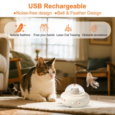 Show full view: Shele Smart Interactive Feather & Laser Cat Toy slide 7 of 10