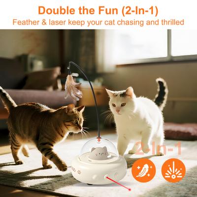 Show full view: Shele Smart Interactive Feather & Laser Cat Toy slide 2 of 10