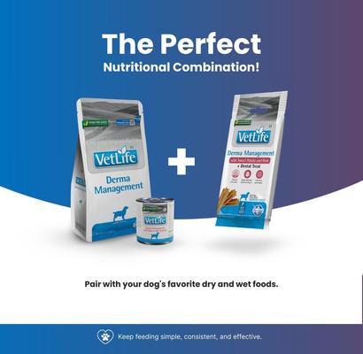 Show full view: Farmina Vet Life Derma Management Sweet Potato & Pork Adult Dog Treats, 3.5-oz bag slide 7 of 8