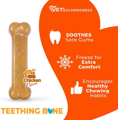 Show full view: Nylabone Just for Puppies Teething Chew Toy Classic Bone Chicken, Small slide 3 of 12