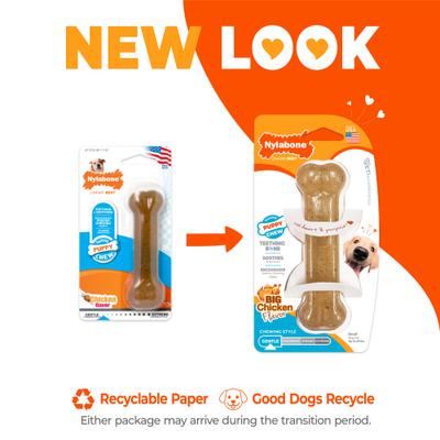Show full view: Nylabone Puppy Chew Chicken Flavored Puppy Chew Toy, Small, bundle of 2 slide 2 of 13